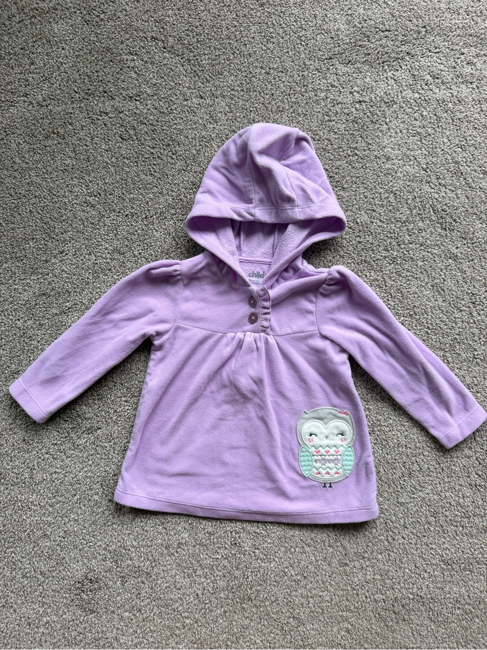Carter's Lavender Hooded Pullover with Owl Applique